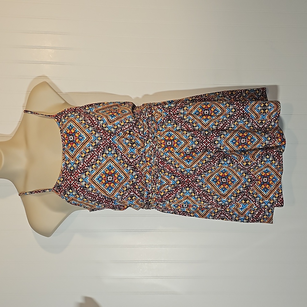 Fun multi colored spring summer romper  soft knit stretchy